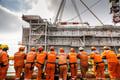 Heerema Crew Witnessing HKW-B Topside Installation