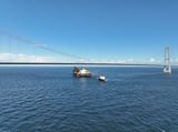 Thialf crosses the Storebaelt Bridge: Heerema enters the Baltic Sea